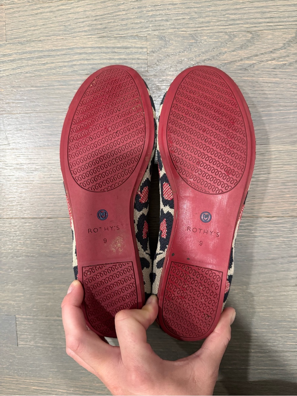 Women's Leopard Print Ballet Flats - Red & Black - Picture 5 of 5